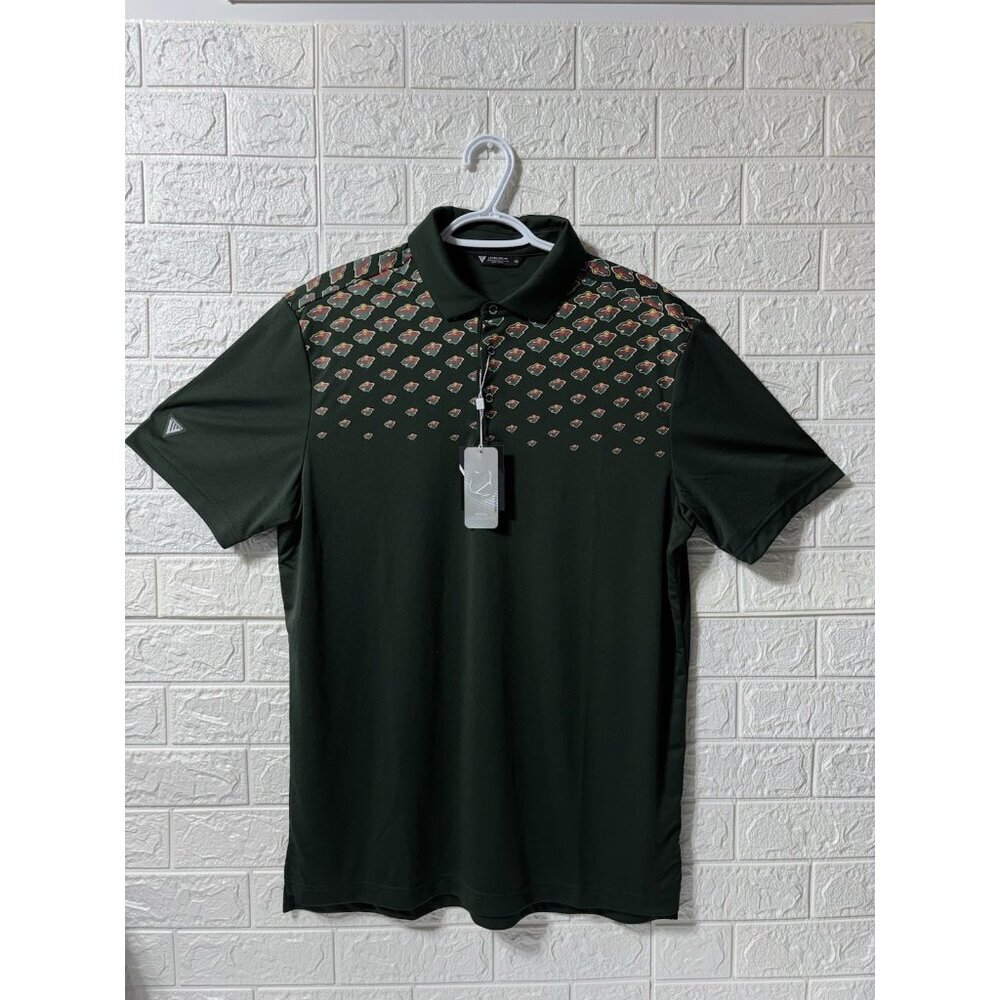 NWT Men's Levelwear Green Minnesota Wild NHL x PGA Original Polo Size Medium